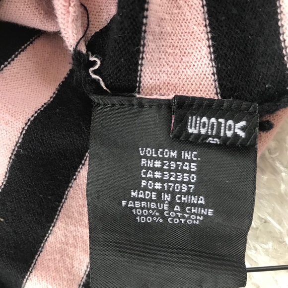 Volcom pink/black stripped knit hoodie-M - Picture 4 of 4